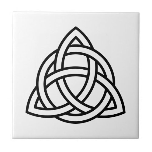 Original Celtic Triquetra Knot black icon Tile