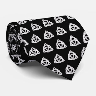 Original Celtic Triquetra Knot silver icon pattern Neck Tie