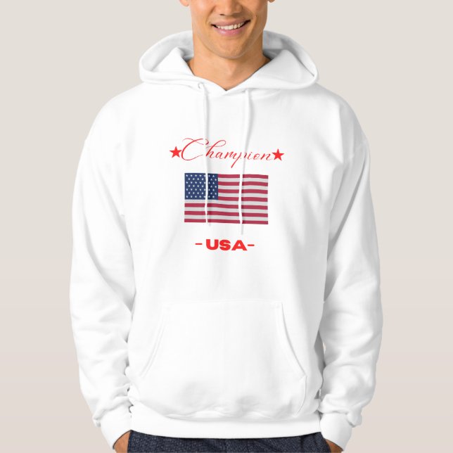 Original Champion USA Flag Club Hoodie (Front)