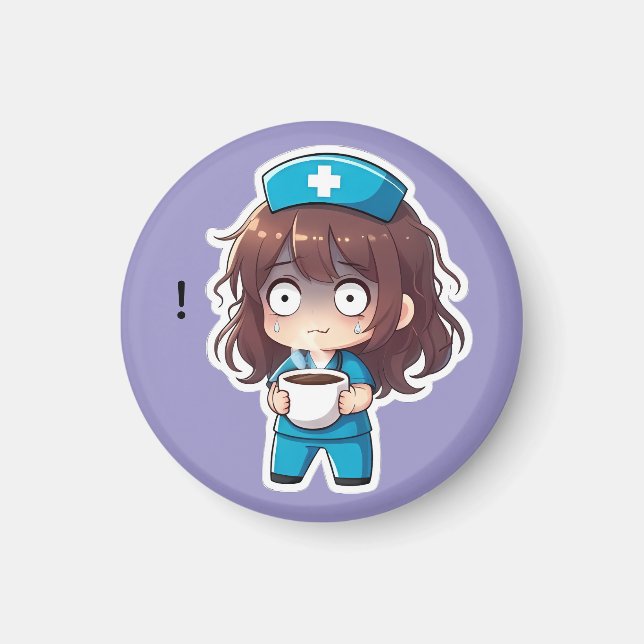 Original Chibi Nurse 2.0 - Total Burnout Magnet (Front)