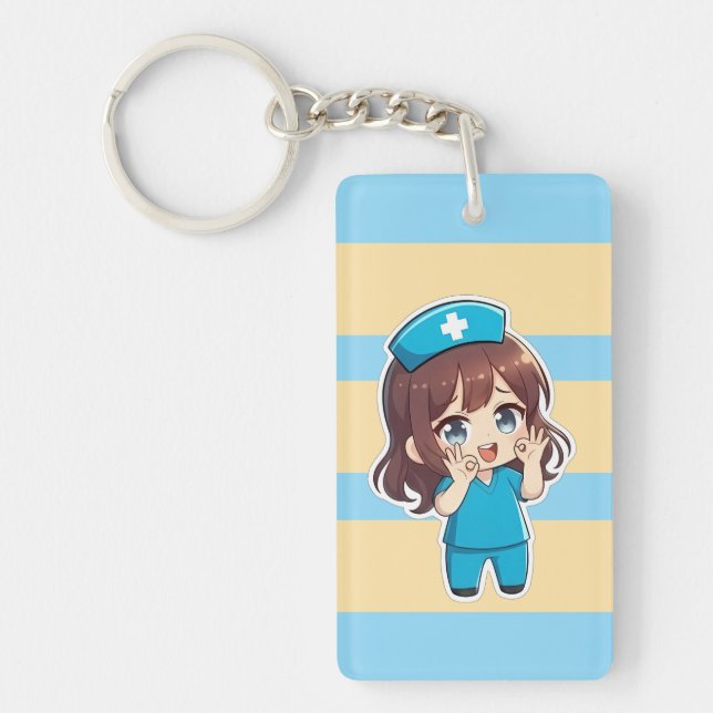 Original Chibi Nurse 3.0 - Ok Keychain (Front)
