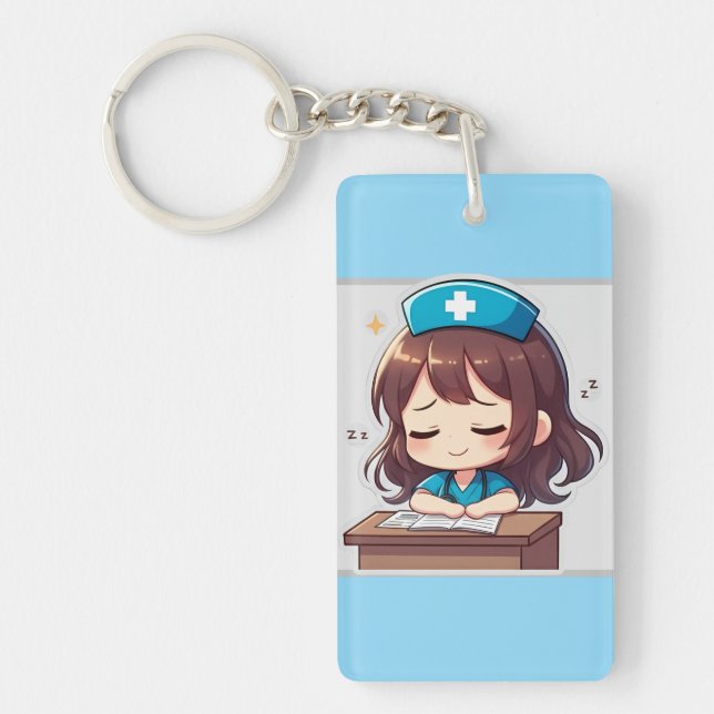 Original Chibi Nurse - A little Exhaustion Keychain (Front)