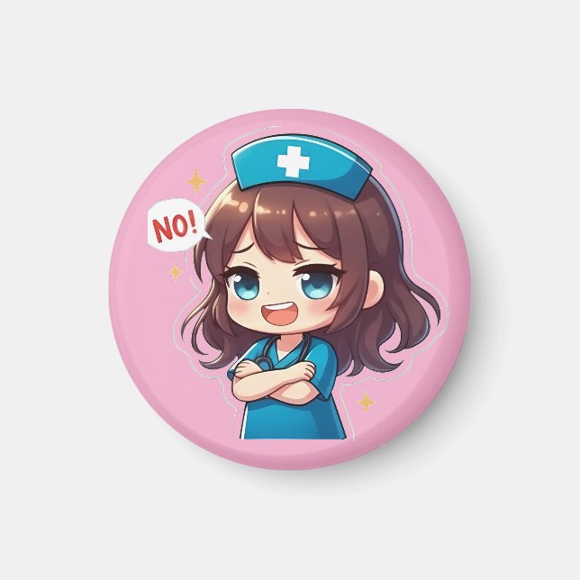 Original Chibi Nurse - Sassy Nursing Life Magnet (Front)