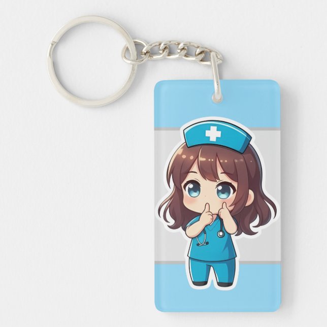 Original Chibi Nurse - The Midnight Hush Keychain (Front)