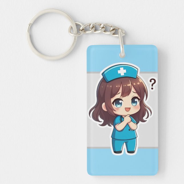 Original Chibi Nurse - The Questioning Moment Keychain (Front)