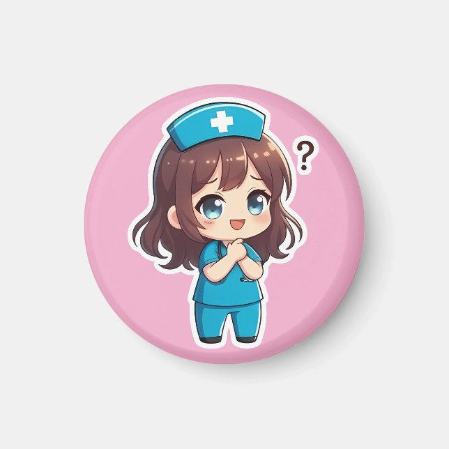 Original Chibi Nurse - The Questioning Moment Magnet (Front)