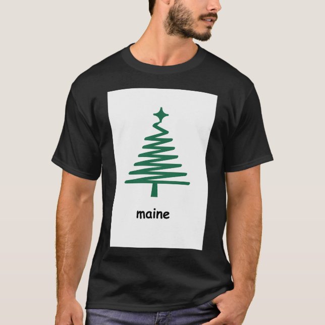 Original Christmas Maine Flag 1 Framed Art Print T-Shirt (Front)