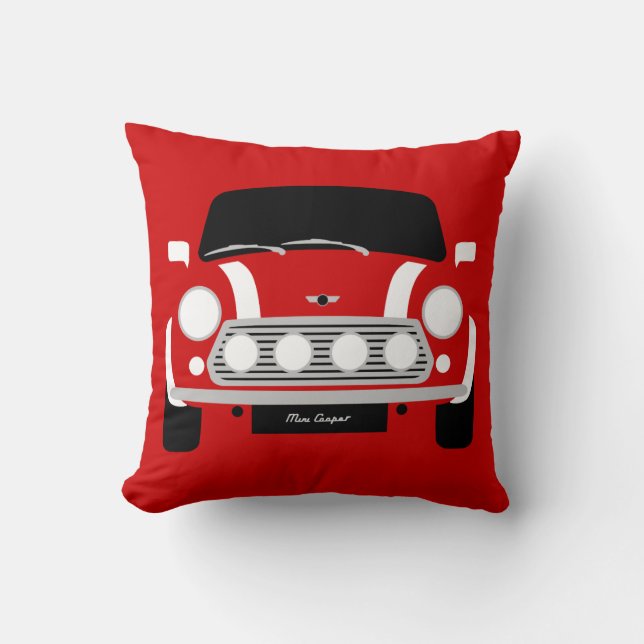 Original Classic Red original Mini Car Throw Pillow (Front)