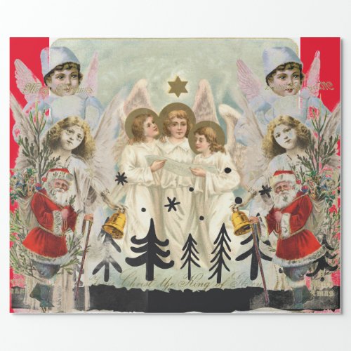 Original Collage Christmas Angel Wrapping Paper