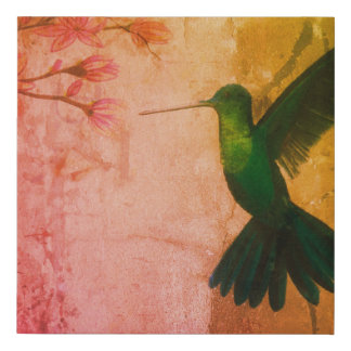 Original Color Pencil Hummingbird with Filter Faux Canvas Print