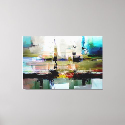 Original Colorful Abstract Art By Dushan Canvas Print