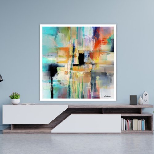 Original Colorful Abstract Art By Dushan Poster