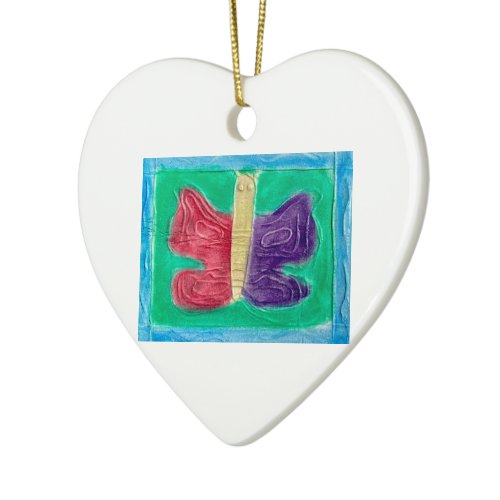 Original Colorful Butterfly, Young Artist |  Ceramic Ornament