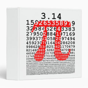 Original colours number pi day mathematical symbol 3 ring binder