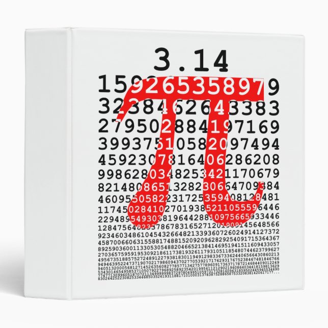 Original colours number pi day mathematical symbol 3 ring binder (Front/Spine)