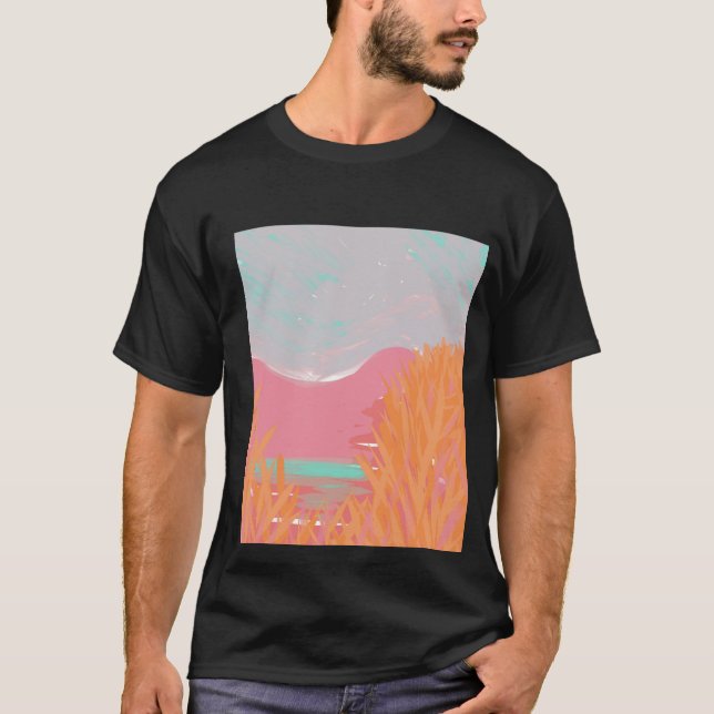 Original Contemporary “The Lake” Artwork For Him T-Shirt (Front)