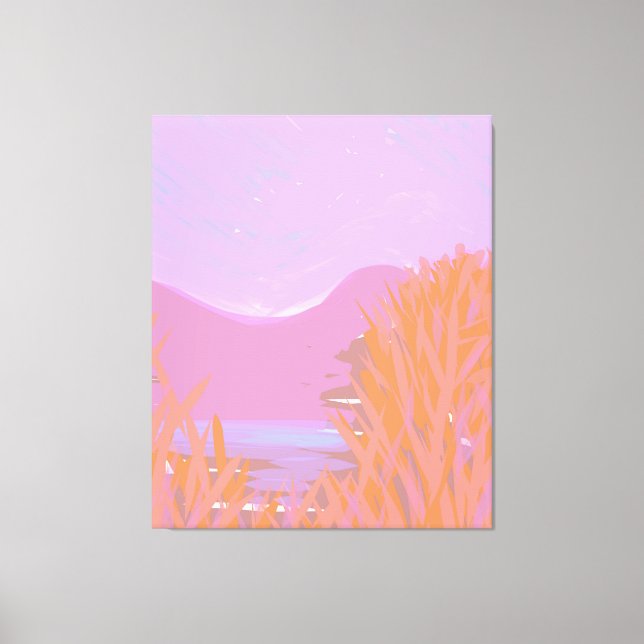 Original Contemporary “The Lake” Triptych Artwork  Canvas Print (Front)