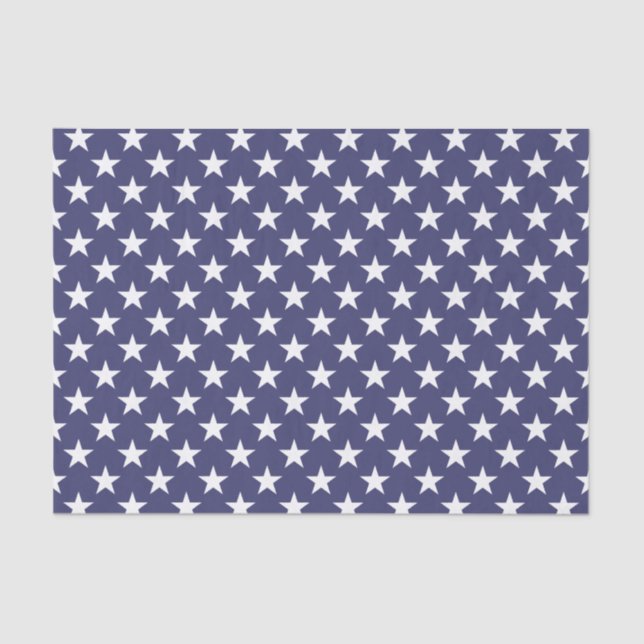 Original Cool Style Navy White Star pattern Tissue Paper (Front)
