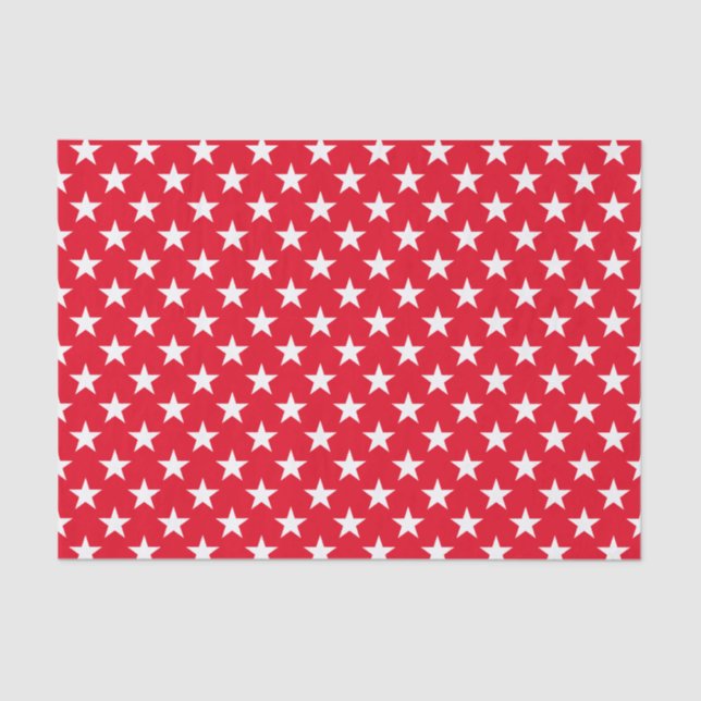 Original Cool Style Red White Star pattern Tissue Paper (Front)