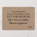 Original Creative and Funny GROOMSMAN Invitation<br><div class="desc">Funny proposal card "THIS definitely could have been a text. But she made me get you a card. Will you be MY GROOMSMAN?"</div>