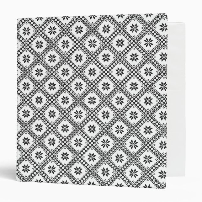 Original cross-stitch design seamless pattern 3 ring binder (Front/Inside)