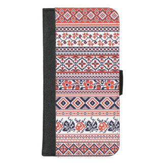 Original cross-stitch design seamless pattern iPhone 8/7 plus wallet case