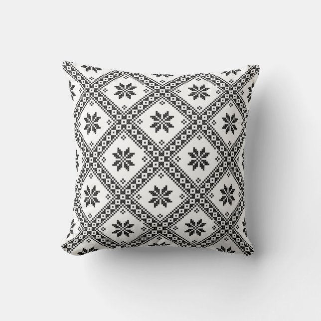 Original cross-stitch design seamless pattern throw pillow (Front)