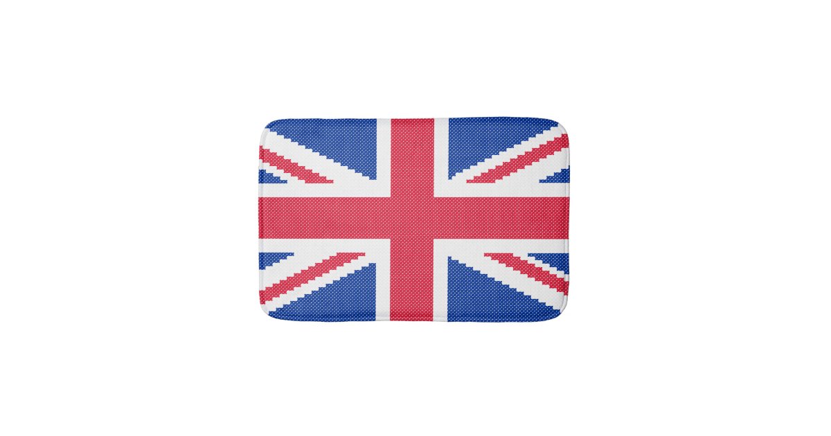 Original Cross Stitch Design Union Jack Bathroom Mat Zazzle Com