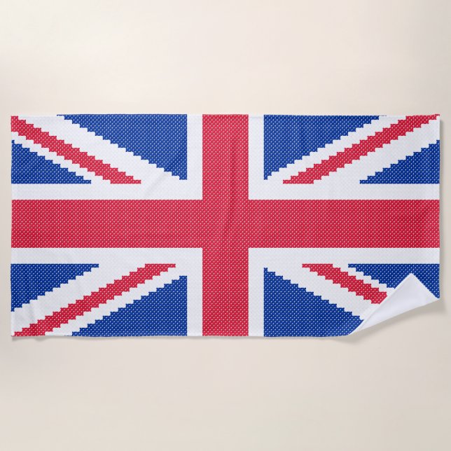 Original cross-stitch design Union Jack Beach Towel (Front)