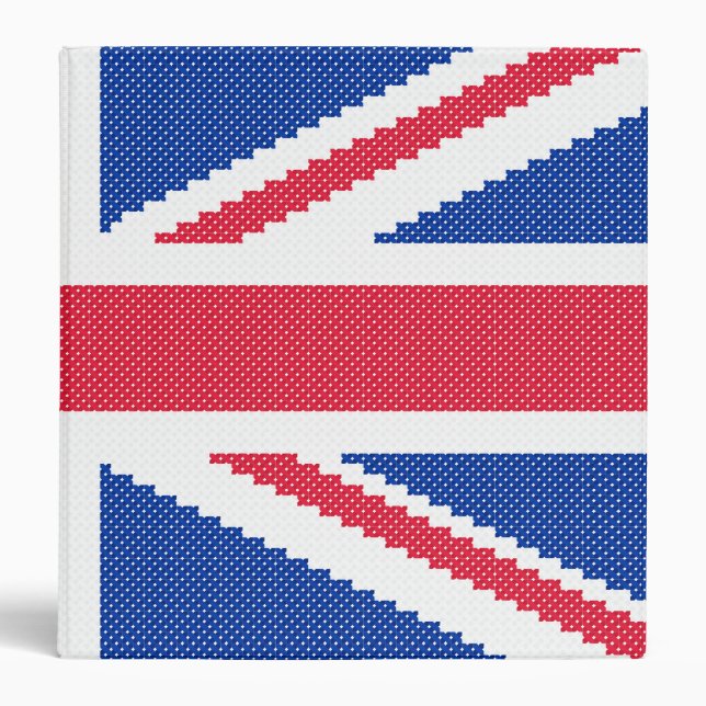 Original cross-stitch design Union Jack Binder (Front)