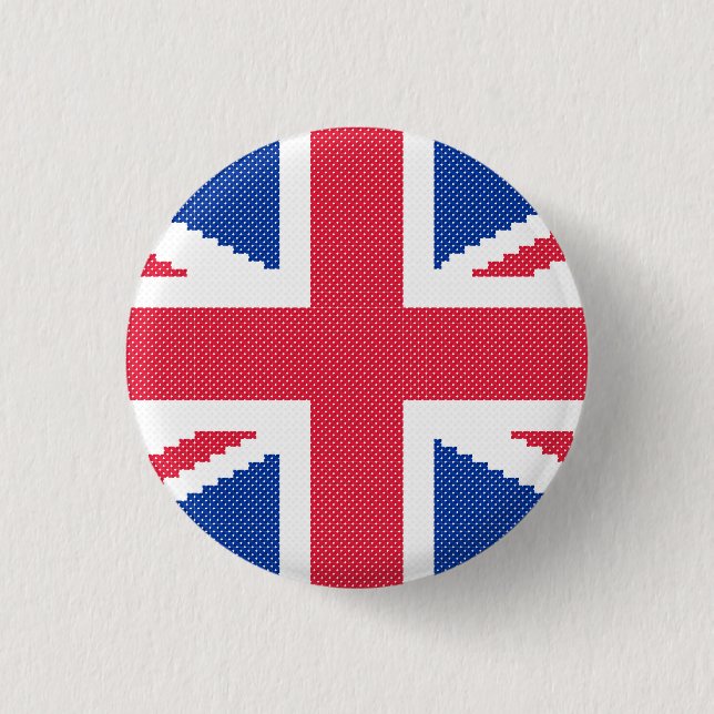 Original cross-stitch design Union Jack Button (Front)