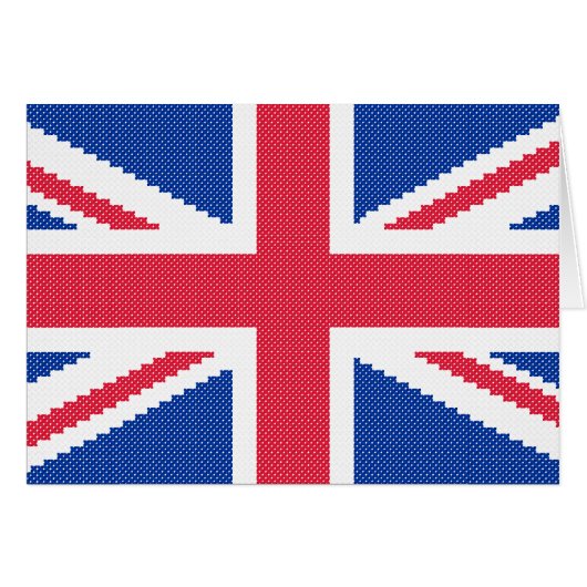 Original cross-stitch design Union Jack Cards (Front Horizontal)