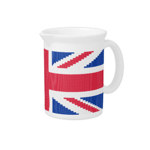Original cross-stitch design Union Jack Drink Pitcher