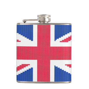 Original cross-stitch design Union Jack Flask