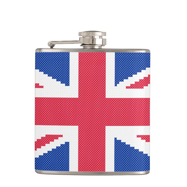 Original cross-stitch design Union Jack Flask (Front)