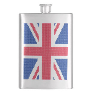 Original cross-stitch design Union Jack Flask