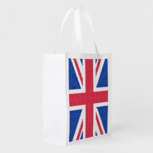 Original cross-stitch design Union Jack Grocery Bag