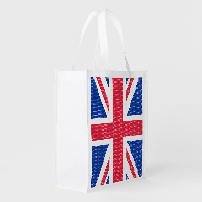 Original cross-stitch design Union Jack Grocery Bag (Back Side)