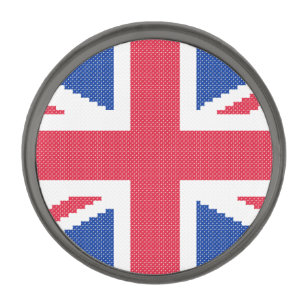 Original cross-stitch design Union Jack Gunmetal Finish Lapel Pin
