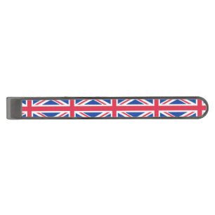 Original cross-stitch design Union Jack Gunmetal Finish Tie Clip