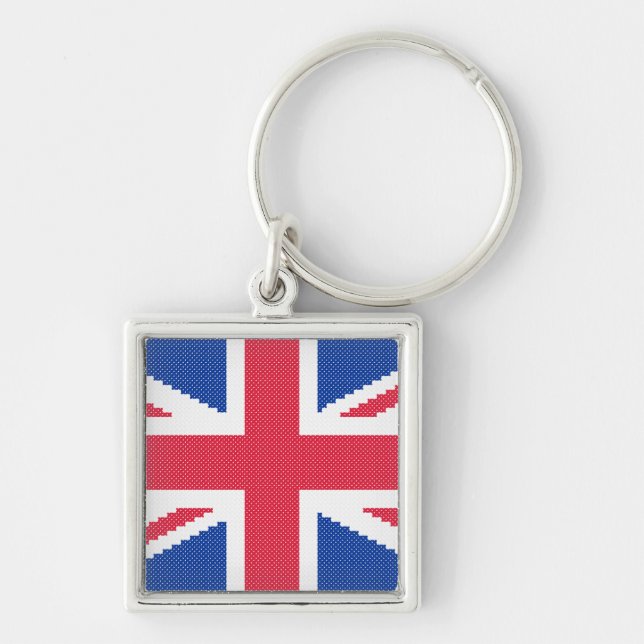 Original cross-stitch design Union Jack Keychain (Front)