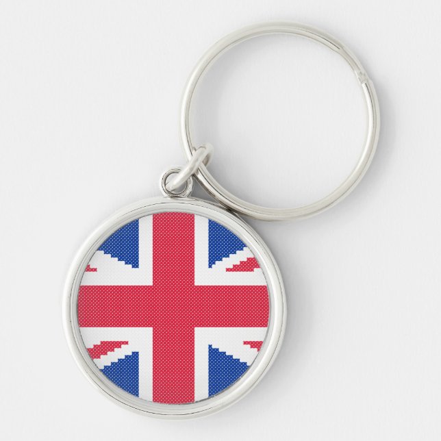 Original cross-stitch design Union Jack Keychain (Front)