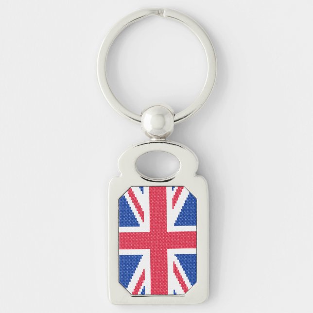 Original cross-stitch design Union Jack Keychain (Front)
