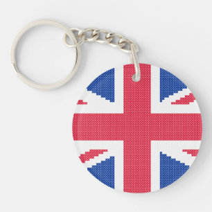 Original cross-stitch design Union Jack Keychain