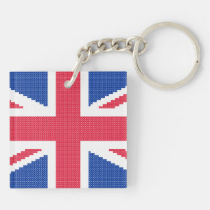 Original cross-stitch design Union Jack Keychain