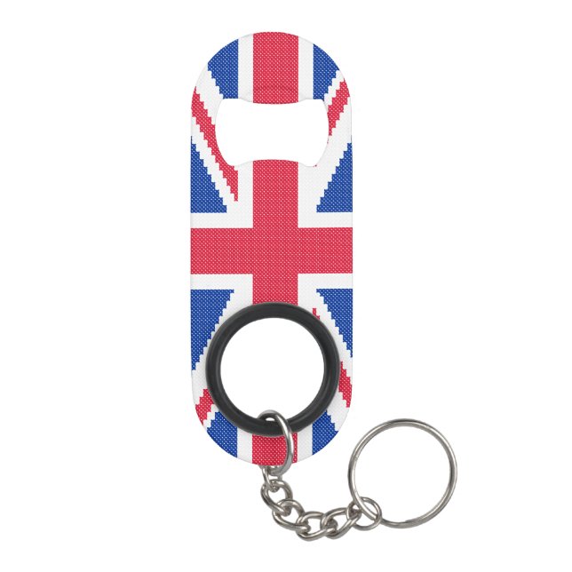 Original cross-stitch design Union Jack Keychain Bottle Opener (Back)