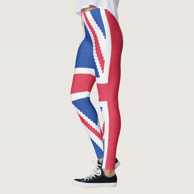Original cross-stitch design Union Jack Leggings (Left)