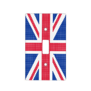 Original cross-stitch design Union Jack Light Switch Cover