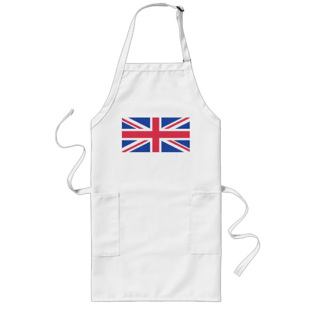 Original cross-stitch design Union Jack Long Apron (Front)
