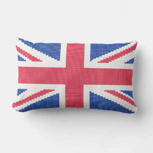 Original cross-stitch design Union Jack Lumbar Pillow